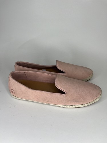 scarpe basse ugg slip on donna taglia 7 rosa scamosciato comode spadrillas