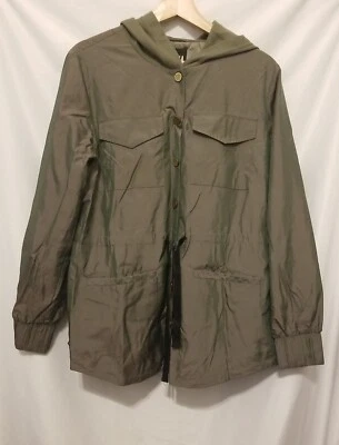 Victoria Sport 连帽纽扣外套小号橄榄绿色长袖 — 第 1/4 张图片