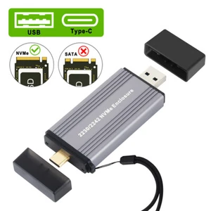2 in 1 USB Type-C Dual Port M.2 SSD Case For M.2 PCIe NVME 2230 2242 Hard Disk - Picture 1 of 4