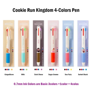 Cookie Run Kingdom Official 4 Color Ballpoint Pens GingerBrave, Sea Fairy 6Type - Picture 1 of 13