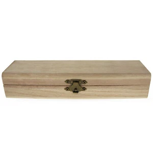Unfinished Wooden Jewelry or Storage Trinket Gift Box Ch... ted Craft 7.8 Inches - Picture 1 of 2