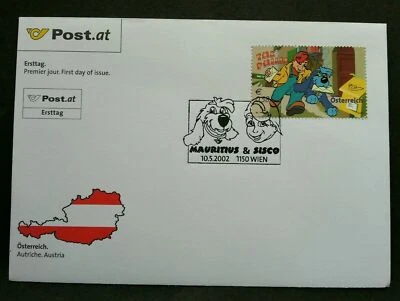 [SJ] Austria Mauritius And Sisco 2002 Dog Cartoon Animation Mailbox Mail (FDC) - Image 1 of 4