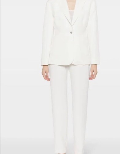 Abito pantalone vintage Y2K MOSCHINO JEANS bianco oro GAMBA DRITTA cucitura