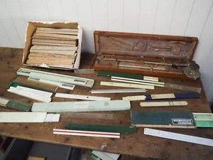 Vintage Slide Sliding Rule Ruler Draftsman Tool Engine Divided Faber Castell - Picture 1 of 15