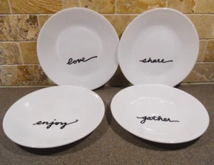 ❤️4 Platos de Aperitivo Corelle CELEBRACIONES AGRADECIDAS 6.75" AMOR COMPARTIR REUNIR DISFRUTAR - Imagen 1 de 3