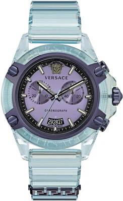 Reloj Versace VEZ701523 Icon Active Cronógrafo Azul Púrpura Para Hombre Mujer Unisex NUEVO Foto 1 de 4
