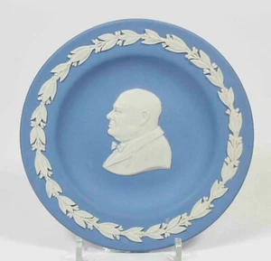 Rare Wedgwood Blue and White Jasper ~ Winston Churchill Portrait Dish - Picture 1 of 3