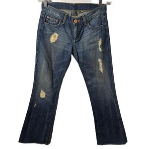 A/X Armani Exchange Damen Medium Wash Distressed roher Saum Denim blau Jeans 4 Short - Bild 1 von 8