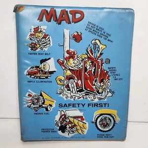 Vintage 1962 MAD Magazine 2 Ring Binder Car Safety 1960s Standard Plastic Humor - Picture 1 of 12