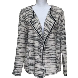 Style & Co. Open Front Cardigan Jacket Black and White with Pockets - Size XL - Picture 1 of 7