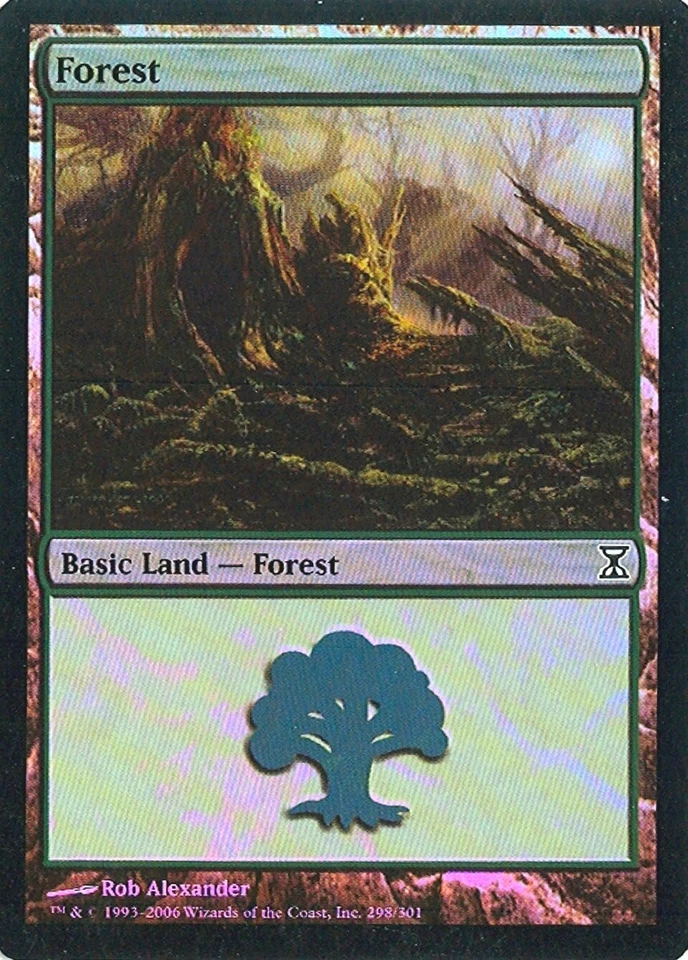 MTG - Time Spiral - Forest #298 - Foil - Various conditions - Image 1 of 1