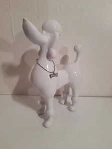 Poodle Ceramic White Sculpture Dog Ornament 220mm - Picture 1 of 7