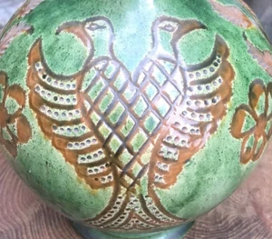 Vintage studio art pottery jug flagon phoenix bird ewer pot Spanish Tito Ubeda - Picture 1 of 12