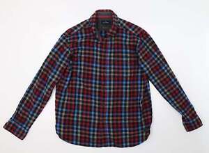 Blue Harbour Womens Red Check Cotton Basic Button-Up Size XL Collared
