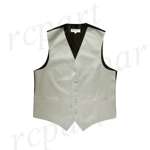 New Men Vesuvio Napoli Tuxedo Vest Waistcoat only prom party Silver 5XL 6XL - Picture 1 of 2