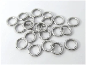 Binderinge 7 mm x 1 mm starke Edelstahl silber Biegering Verbindungsringe Ösen - Bild 1 von 2