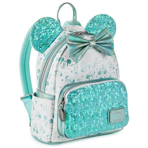 Loungefly Disney Minnie 100 Anniversary Sequin Holographic Mini Backpack - Picture 1 of 3