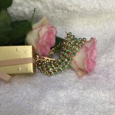 TJC Gold Tone Green Magic Crystal Bracelet Size 7.5/9.5” New Boxed 8239*