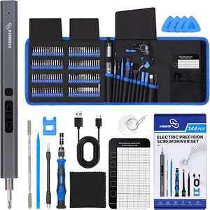 Mini Electric Screwdriver Set, 144-Piece Precision Tool Kit for Electronics - Picture 1 of 12