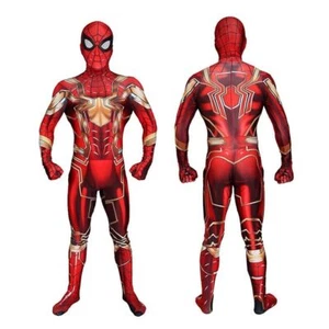 Golden Iron Spider-Man Cosplay Costume Spiderman Zentai Suit For Adult & Kids - Picture 1 of 12