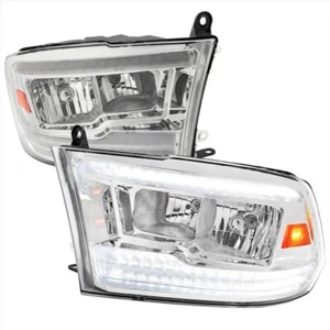 For 09-18 Dodge RAM 1500/2500/3500 Chrome Halogen Headlight LED DRL Turn Signal - Picture 1 of 4