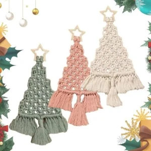 3Pcs Cotton Rope Christmas Tree Macrame Kit Christmas Tree DIY Kit - Picture 1 of 7