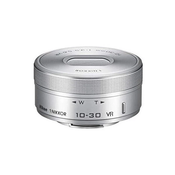 Lente zoom estándar Nikon 1 NIKKOR VR 10-30 mm F3,5-5,6 PD-ZOOM formato CX plateado Foto 1 de 1