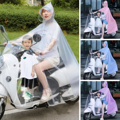 Waterproof PVC Reusable Rain Poncho Plus Long Electric Car Raincoat Parent-child - Image 1 of 4