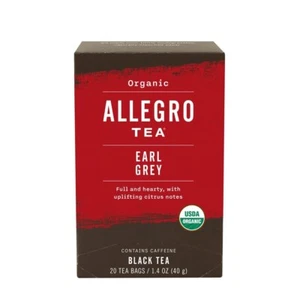 Allegro Tea, Organic Earl Grey Black Tea Bags, USDA Organic, 20 ct - Picture 1 of 2
