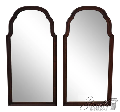 60156EC: Pair ETHAN ALLEN Cherry Arch Top Dresser Mirrors Cover