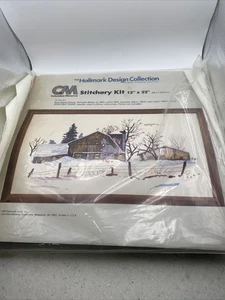 Hallmark 1979 Columbia Minerva Crewel Stickerei Heftset Farm Scheune Szene - Bild 1 von 2