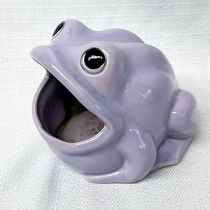 Almohadilla estropajo rana cerámica lavanda púrpura vintage soporte esponja - Imagen 1 de 9