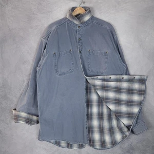 LL Bean Jacke Herren XL Tall Blau Canvas Flanell Gefüttert Workwear Hemd Distressed - Bild 1 von 24