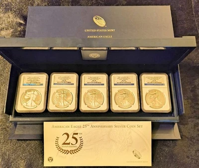 2011 American Eagle 25th Anniversary Set ER NGC Top Pop"/W Mint Packaging MS 70 - Image 1 of 4