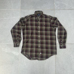 Ralph Lauren Shirt Mens Medium Checked Green Red Button Down Up Check Casual - Picture 1 of 5