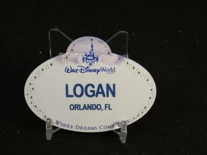 Genuine Walt Disney World Cast Member CM Name Tag ID Badge Orlando FL Logan - Picture 1 of 4