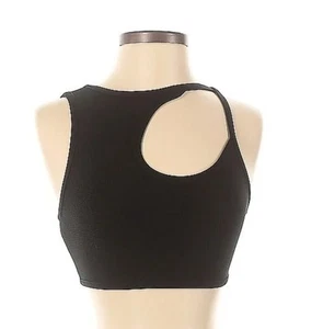 Top corto Herve Leger Forever 21 para mujer negro asimétrico con tiras talla M mediano - Imagen 1 de 8