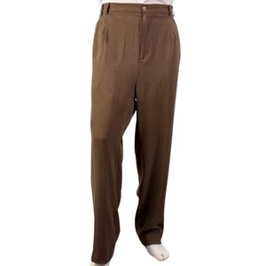 Joseph & Feiss Anzughose 100 % Seide Fischgrätmuster taupe braun Plissee 46 x 31 - Bild 1 von 12