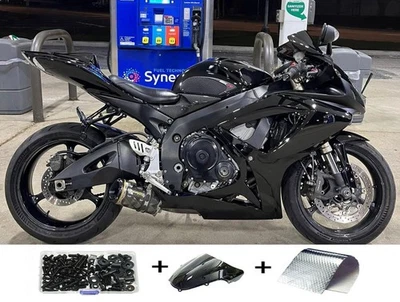 Gloss Black Fairing Kit for Suzuki GSXR600/750 2006 2007 ABS Injection Bodywork - Image 1 of 4