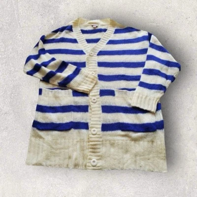 Suéter Cárdigan LuLaRoe Tejido Lucille Blanco Con Rayas Azules Talla M Y L Nuevo Con Etiquetas Foto 1 de 4