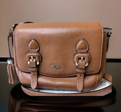 VTG. Y2k  R.L.L Ralph Lauren Leather Crossbody Double Buckle Mini Pebble Handbag - Image 1 of 4