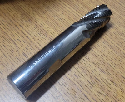 2.5" thru 6.0" - 8 Pitch Carbide Thread Mill NPT UNCOATED 5 Flute USA 1-Inch Dia - Image 1 of 4