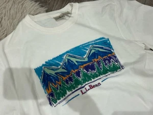 RARE VINTAGE LLBean Logo Coolmax Cotton Blend T Shirt Large L - Picture 1 of 5