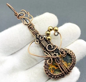 30 gm Bumble Bee Gemstone Handmade Copper Wire Wap Jewelry Guitar 2.80" - Picture 1 of 1