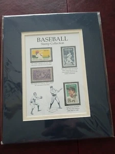 Vintage Baseball Stamp Collection. Matted and ready for framing - Picture 1 of 7
