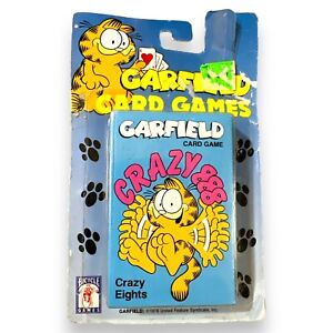 Vintage Garfield Crazy Eights Card Game  1978  By UFS Inc  Sealed Damage Box