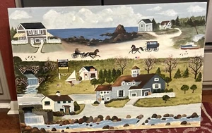 Charles Wysocki REPLICA Unknown Artist Acrylic On Canvas Large Artwork - Picture 1 of 19