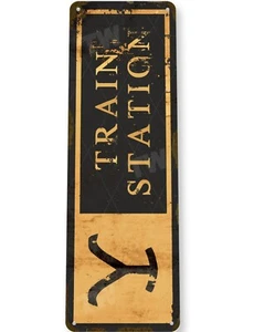 TIN SIGN Yellowstone Train Station Sign 11x4 Inch Metal Advertisement - Picture 1 of 1