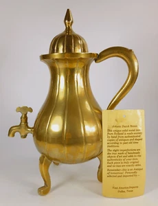Vintage traditionelle niederländische Teekanne aus massivem Messing, Samowar. Große amerikanische Importe. - Bild 1 von 15