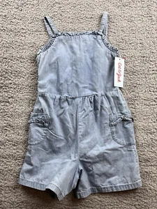Cat & Jack Toddler Girl's Size 5T Chambray Denim Sleeveless Romper Blue - Picture 1 of 6